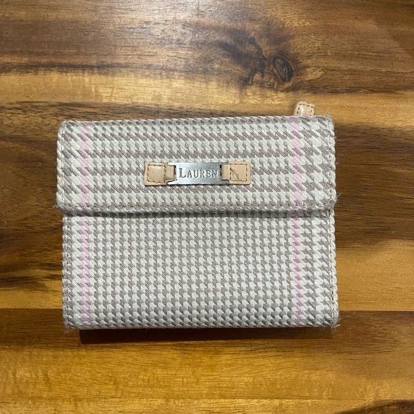 Lauren Ralph Lauren Wool and Leather Trifold Wallet - Picture 2 of 7